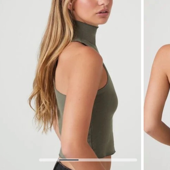 Green Mock Neck Tank Top from Forever 21 | Size: small - Picture 3 of 12
